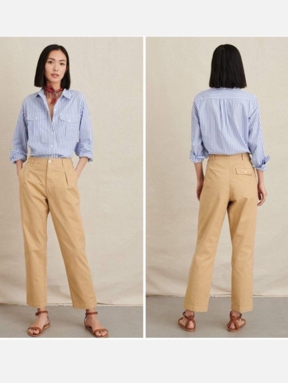 NWT ALEX MILL Boy Pleated Chino Pants Light Khaki Size 4